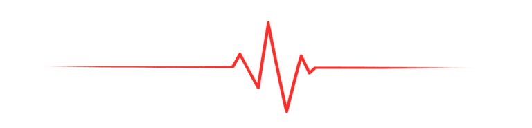Línea ECG en vibrante rojo